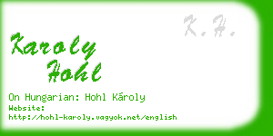 karoly hohl business card