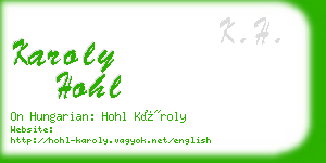 karoly hohl business card